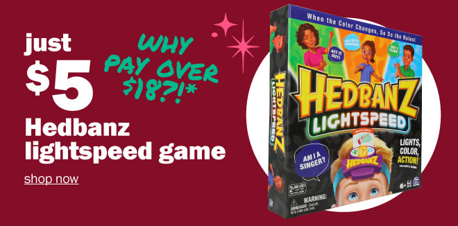 just $5: hedbanz lightspeed game