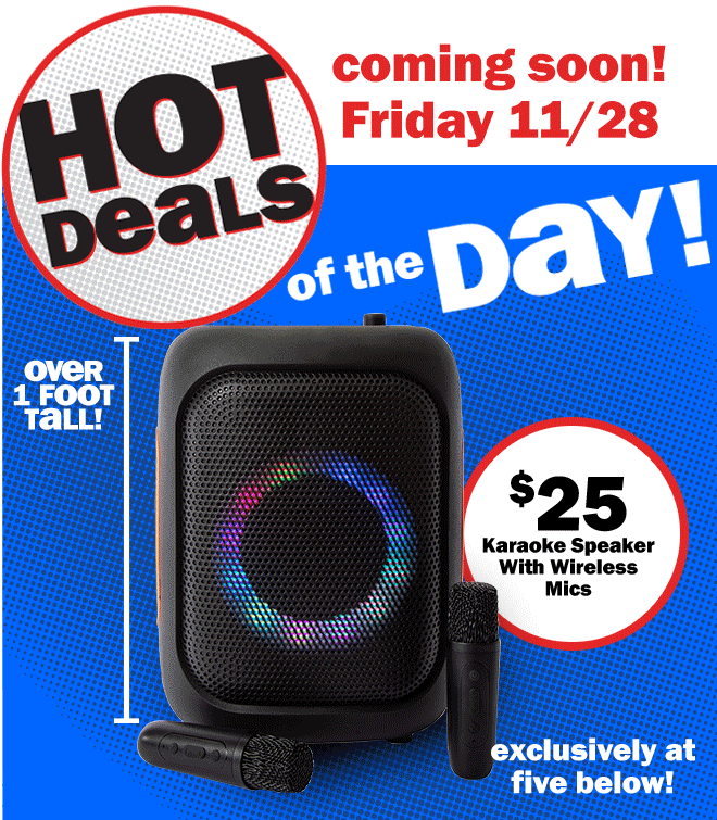 Coming soon Friday, 11/28 - Hot Deals of the Day!