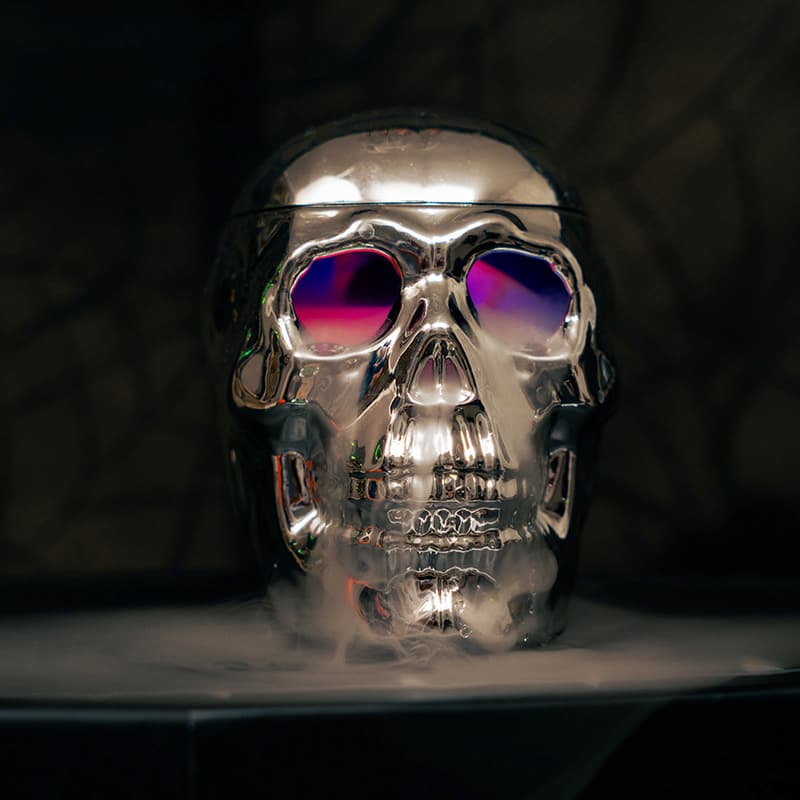 Skull fog machine with light