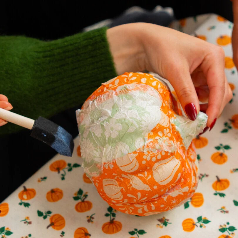 DIY decoupage pumpkin