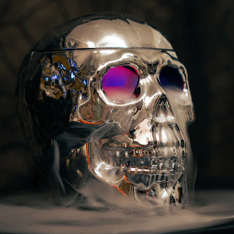 Silver skull fog machine