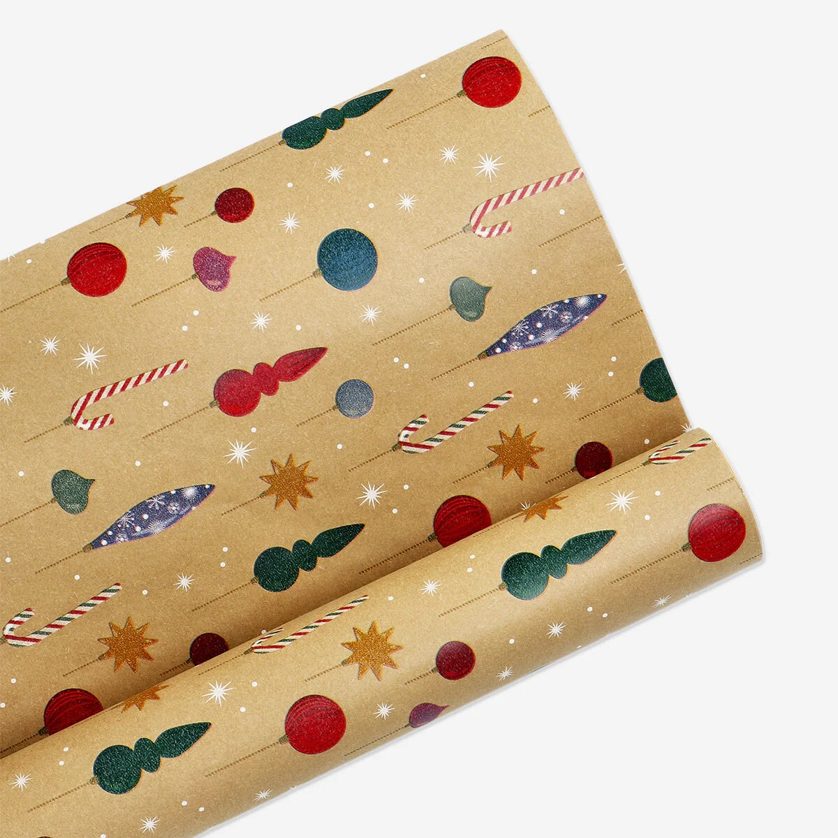 1000 cm craft wrapping paper - Ornaments and candy canes