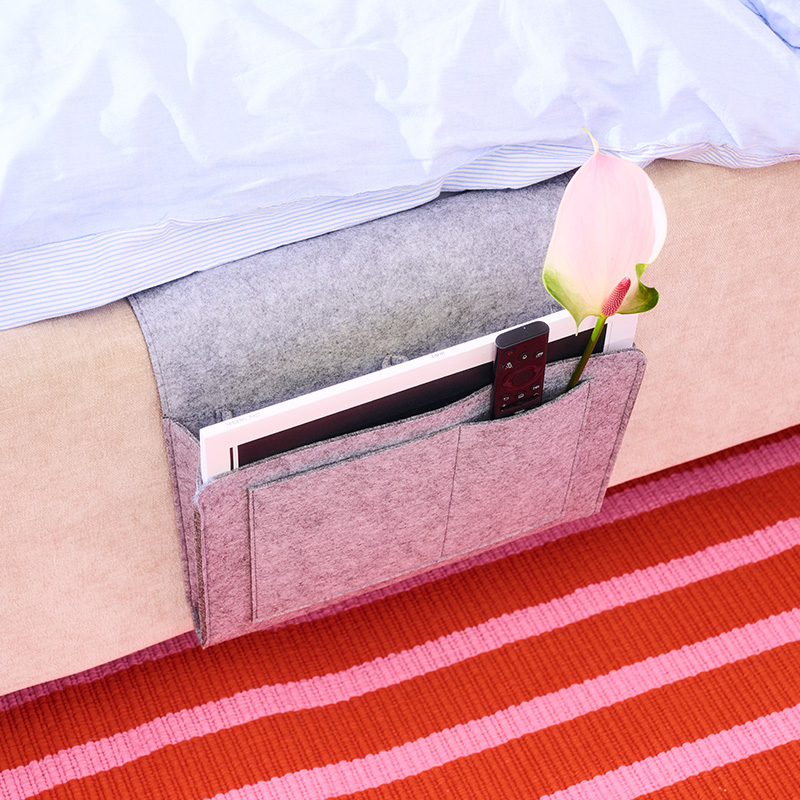 Grey bedside organiser