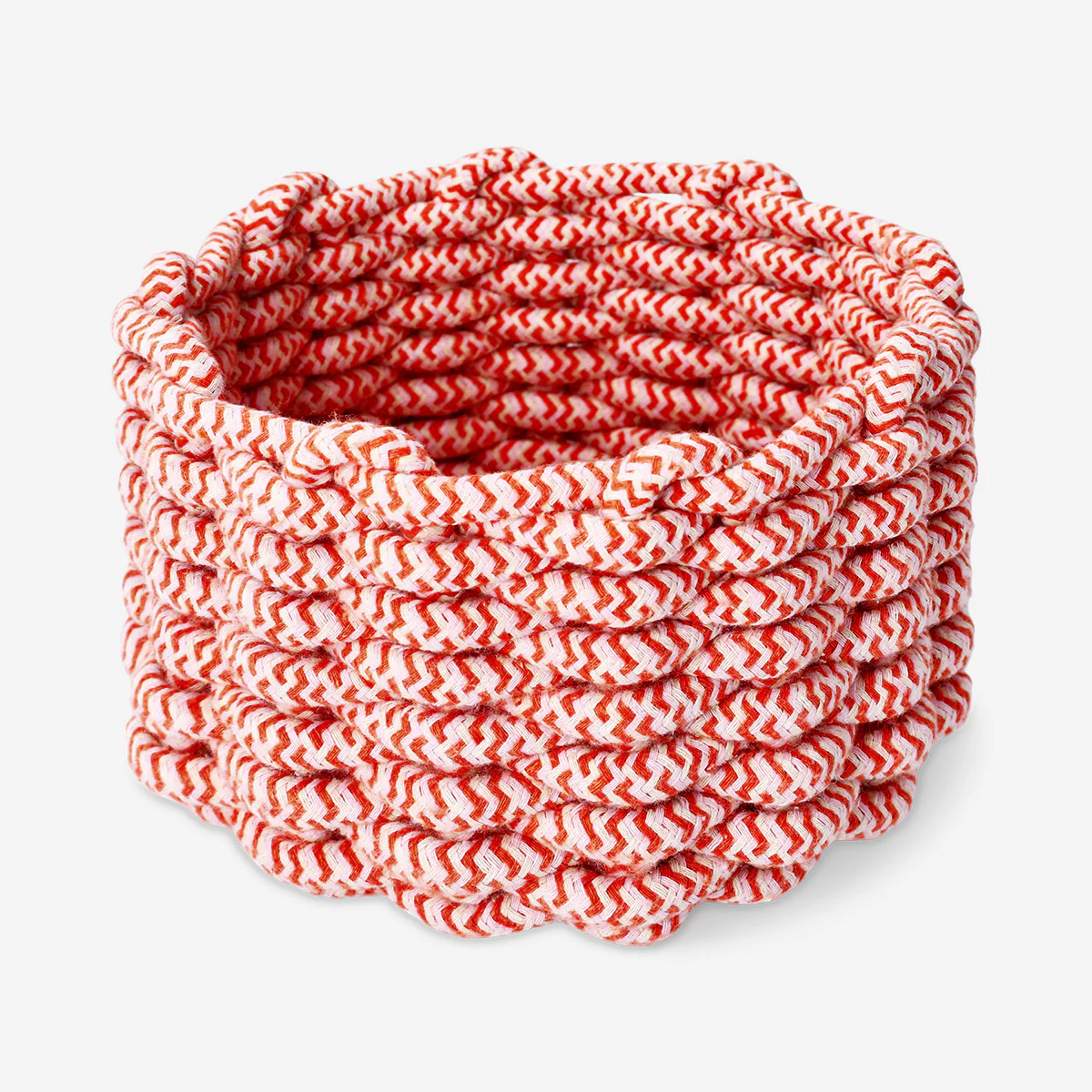 Red braided round basket - 18 cm