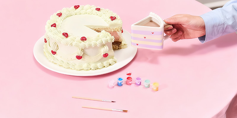 DIY cake slice mugs - 2 pcs