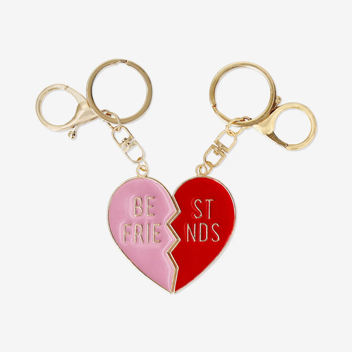 Friendship heart key rings - 2 pcs
