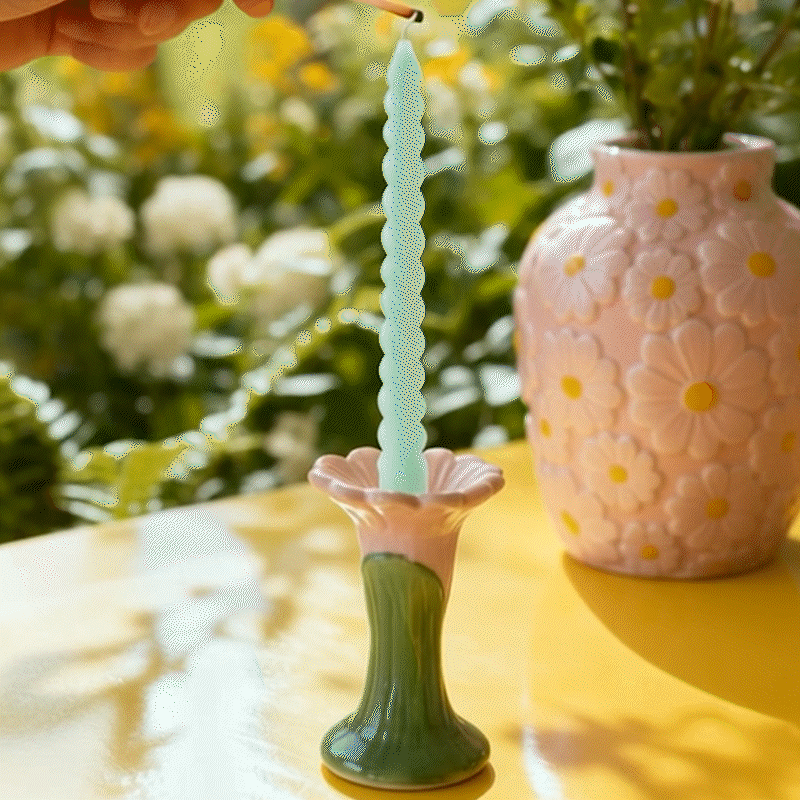 Floral glass jug with bamboo lid - 1 L