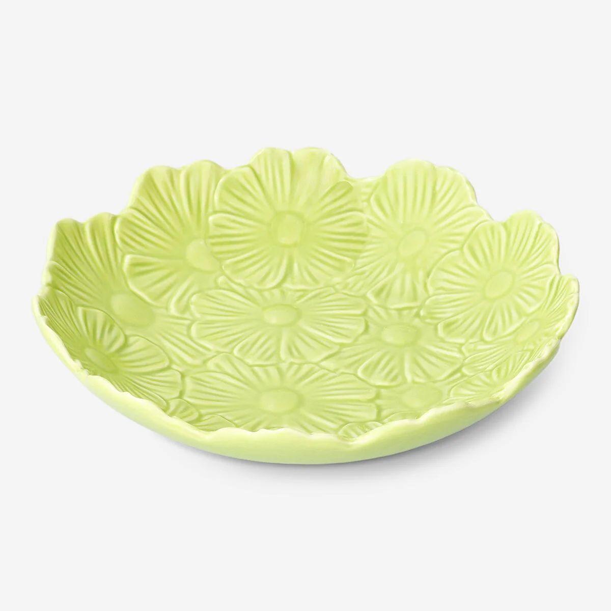 Green salad bowl with flowers - Large