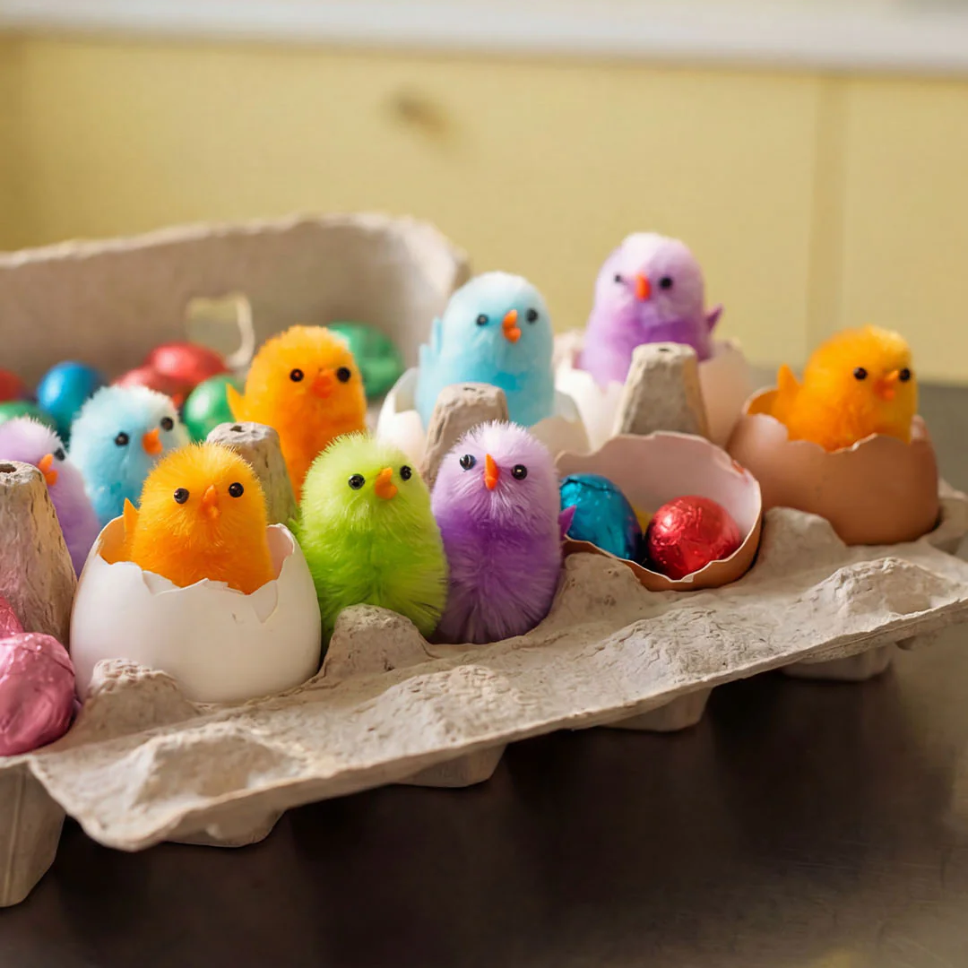 Mini multi coloured Easter chicks - 12 pcs