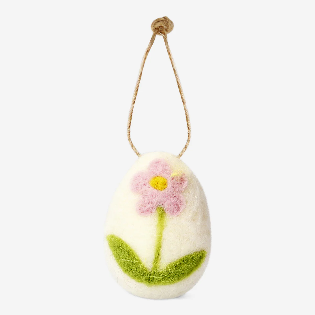 Hanging ornament - Felt egg with flower