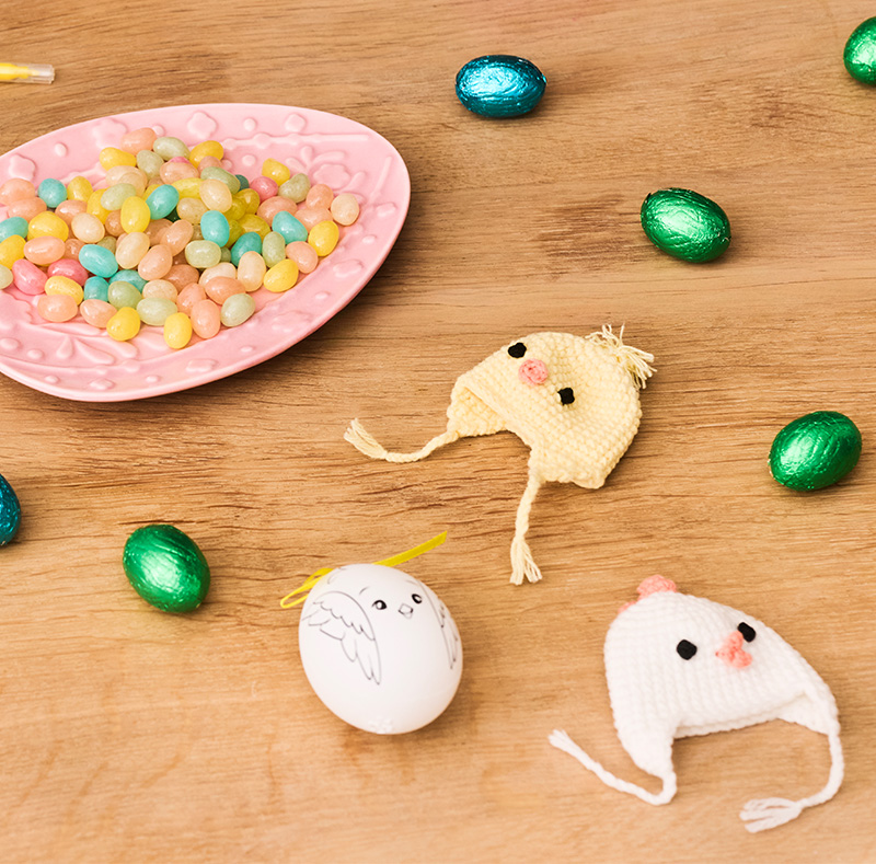 DIY crochet hats for Easter eggs