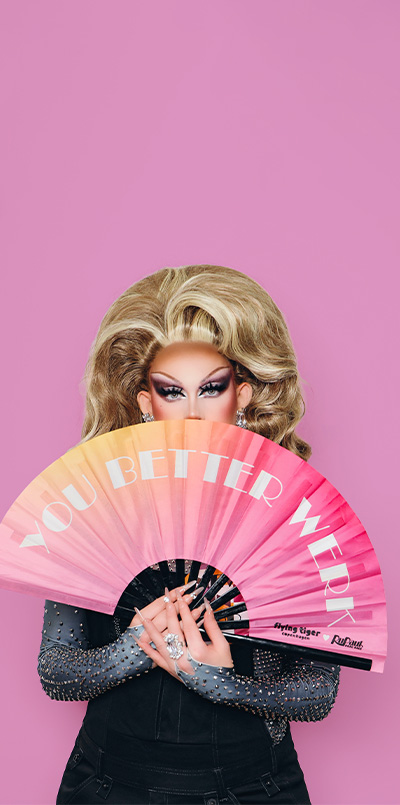 RuPaul's Drag Race x Flying Tiger Copenhagen - Clack fan with strap