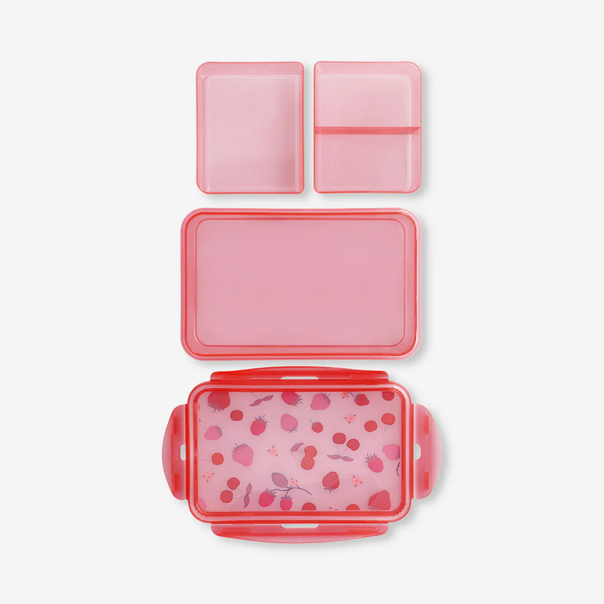 Red lunchbox with berry print