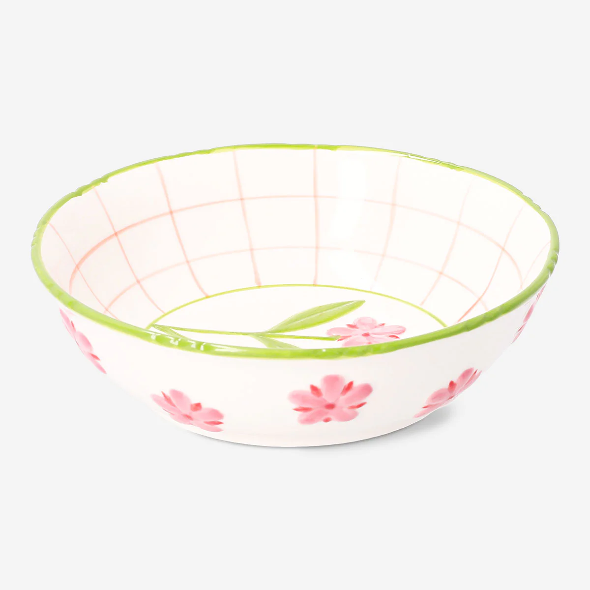 Ceramic bowl with embossed flower - 21 cm