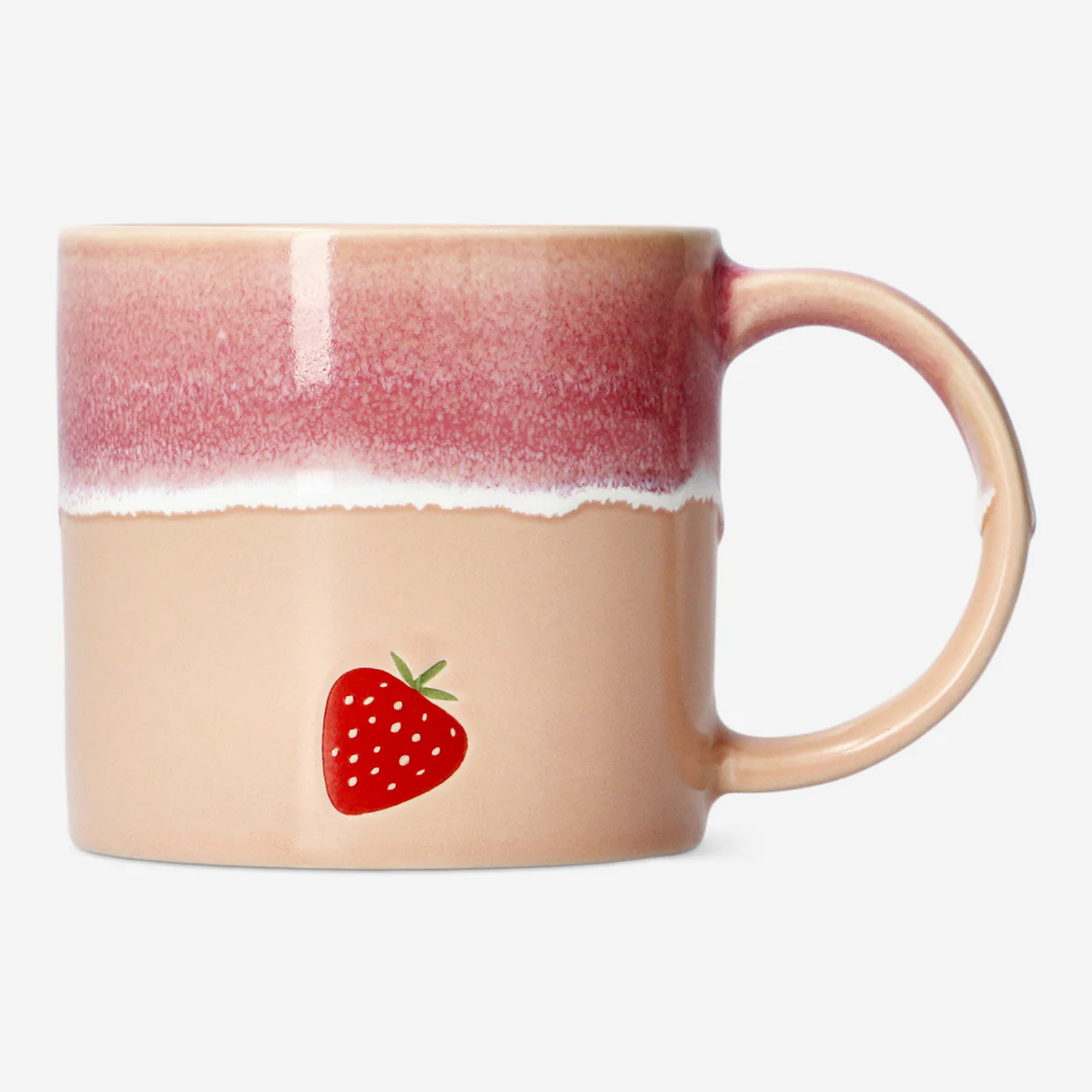 Pink matcha mug with running glaze - 384 ml