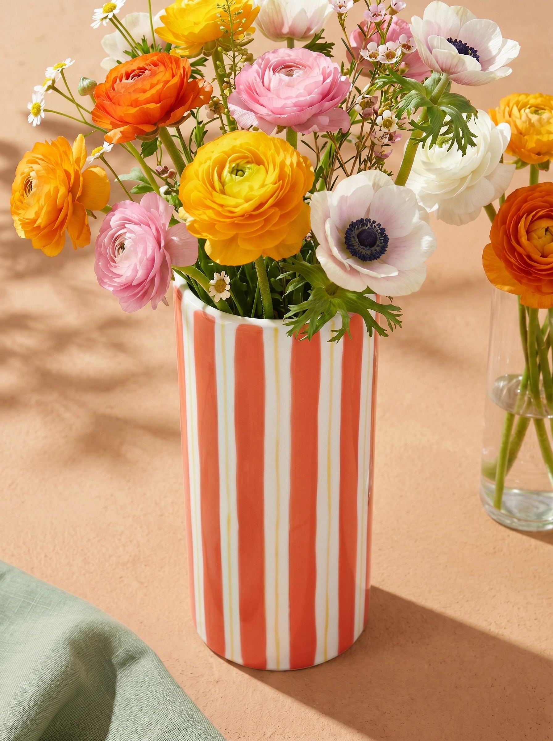Image of Orange striped vase - 20 cm