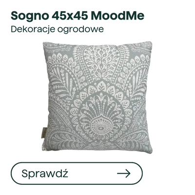 Sogno MoodMe 45x45cm outdoor decorative cushion, grey with white ornate floral mandala pattern