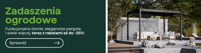 Modern outdoor pergola canopy with comfortable seating and dining area beside a pool in a landscaped garden