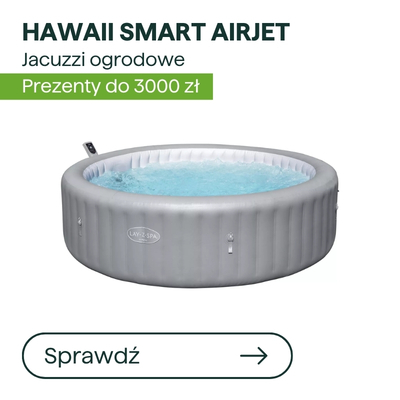 Hawaii Smart AirJet inflatable grey outdoor jacuzzi spa with bubbling water and remote control