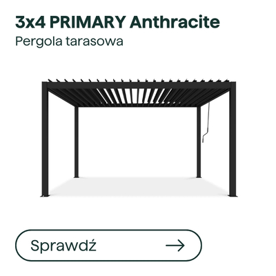 3x4 m anthracite pergola with adjustable louvred roof and four posts, aluminium terrace canopy on white background