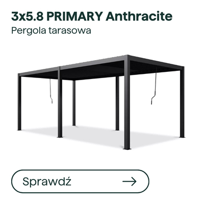 3x5.8m Anthracite aluminium pergola, freestanding modern louvred-roof garden shelter on four posts