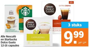 Alle Nescafé en Starbucks Dolce Gusto