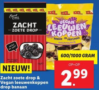 Zacht zoete drop & Vegan leeuwenkoppen drop banaan