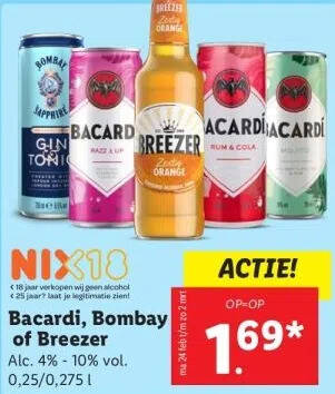 Bacardi, Bombayvof Breezer