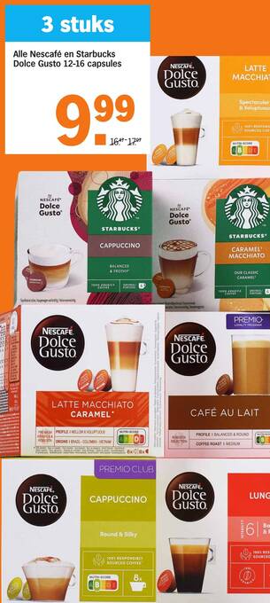 Alle Nescafé en Starbucks Dolce Gusto