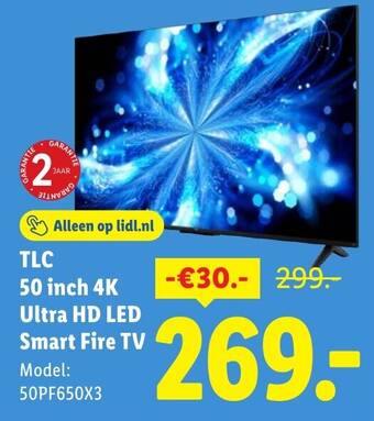 TLC 50 inch 4K Ultra HD LED Smart Fire TV 50PF650X3