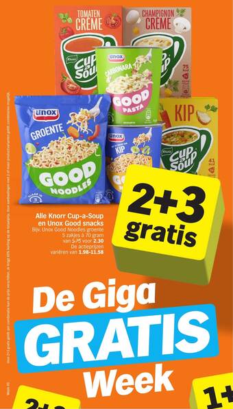 Alle Knorr Cup-a-Soup en Unox Good snacks