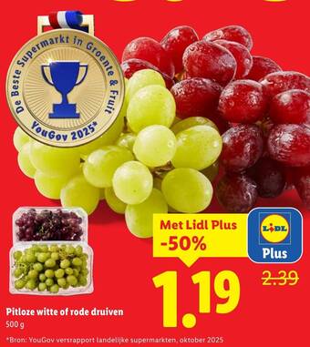 Pitloze witte of rode druiven