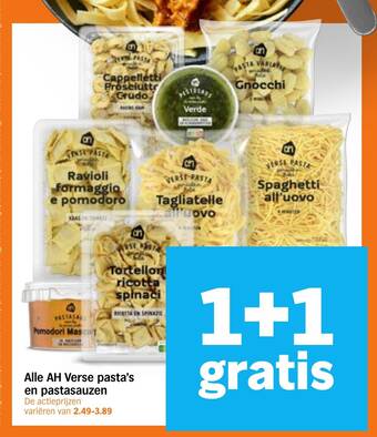 Alle AH Verse pasta's en pastasauzen