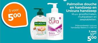 Palmolive douche en handzeep en Unicura handzeep