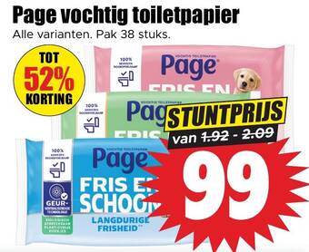 Page vochtig toiletpapier