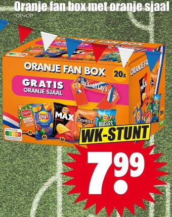 Oranje fan box met oranje sjaal