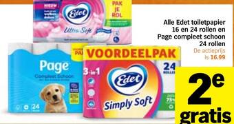 Alle Edet toiletpapier 16 en 24 rollen en Page compleet schoon 24 rollen