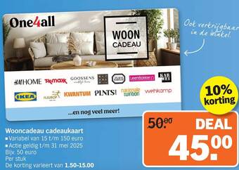 Wooncadeau cadeaukaart