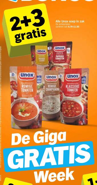 Alle Unox soep in zak