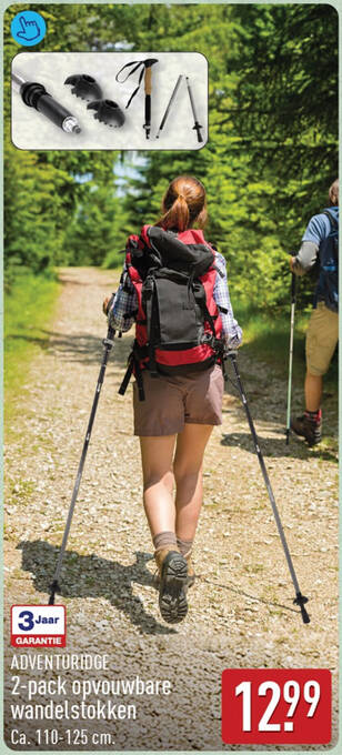 Adventuridge 2-pack opvouwbare wandelstokken