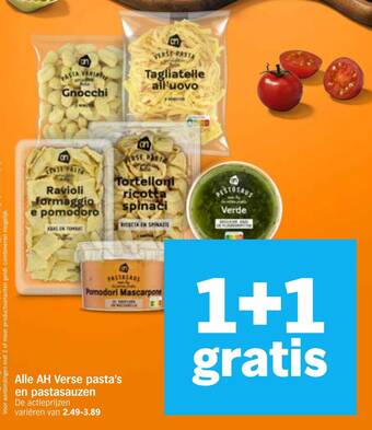 Alle AH Verse pasta's en pastasauzen