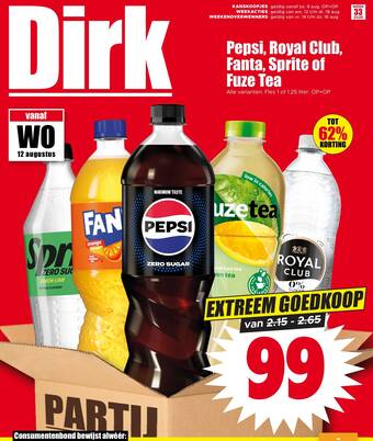 Pepsi, royal club, fanta, sprite of fuze tea