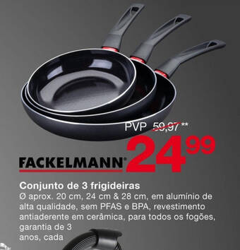 FACKELMANNⓇ Conjunto de 3 frigideiras