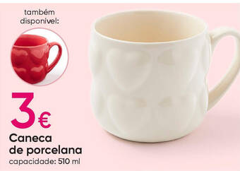 Caneca de porcelana capacidade: