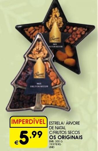 Estrela/ árvore de natal c/frutos secos os originais