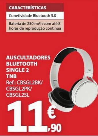 Auscultadores bluetooth single 2 tnb