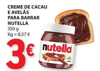 Creme de cacau e avelas para barrar nutella