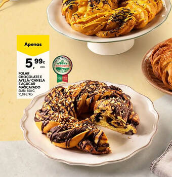 Folar chocolate e avela/canela e açúcar mascavado