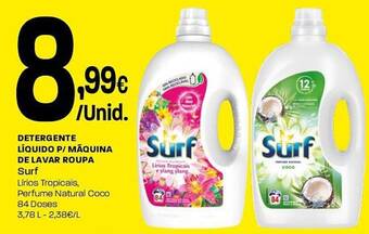 Detergente líquido p/ máquina de lavar roupa surf
