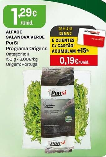 Alface salanova verde Por Si Programa Origens